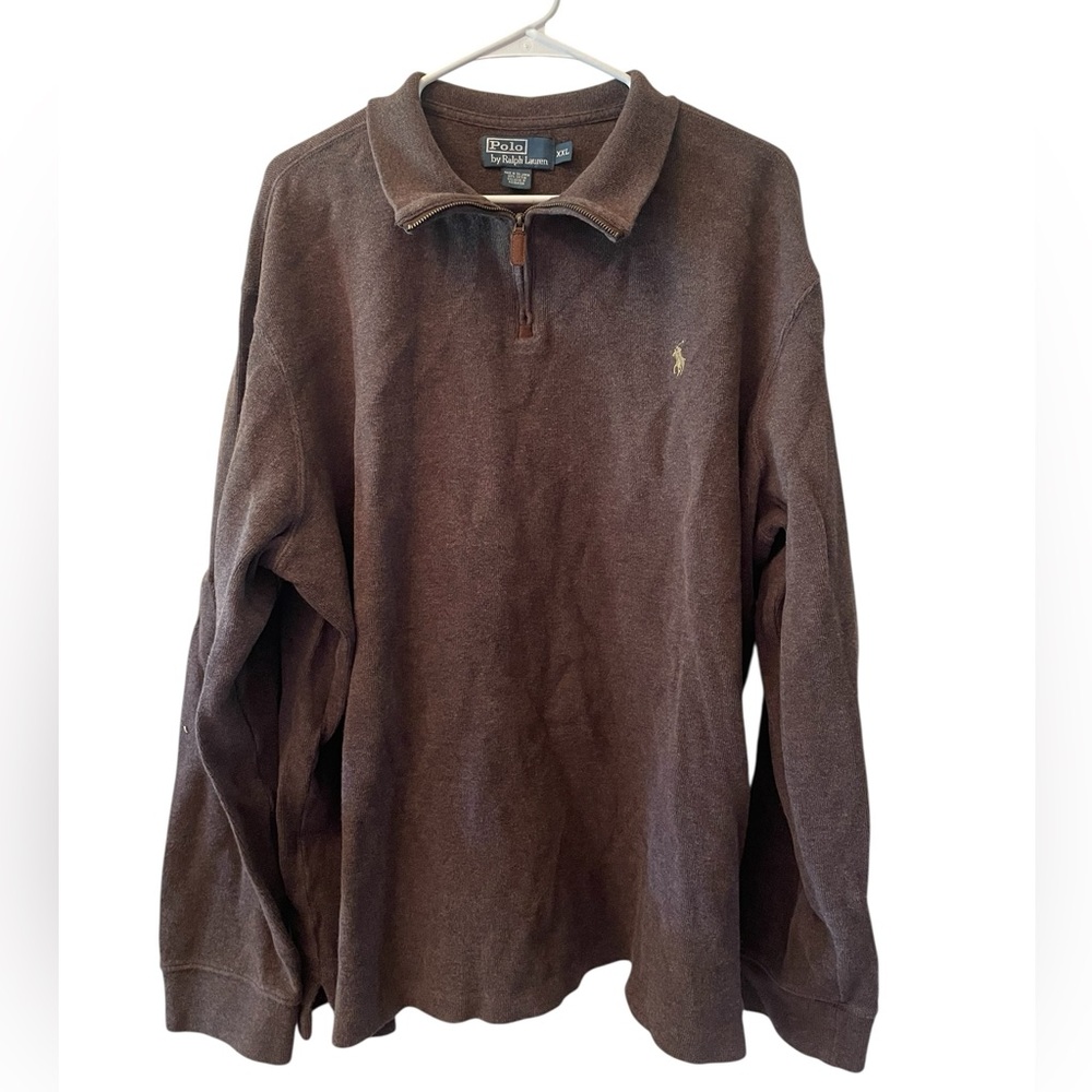 Polo by Ralph Lauren Brown Quarter Zip Sweatshirt size XXL